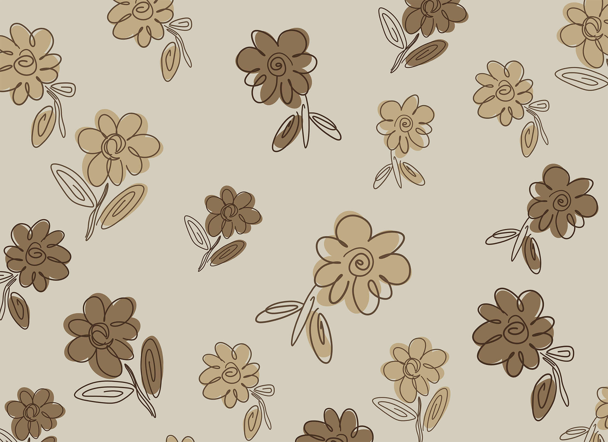 Pattern of flowers on a beige background