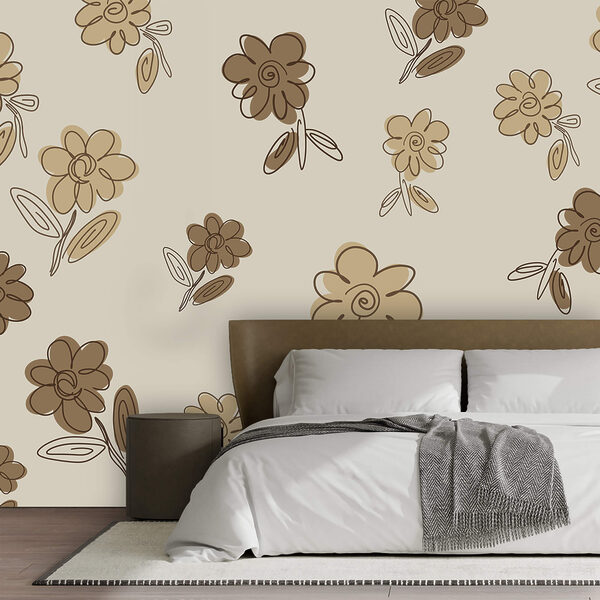 Pattern of flowers on a beige background