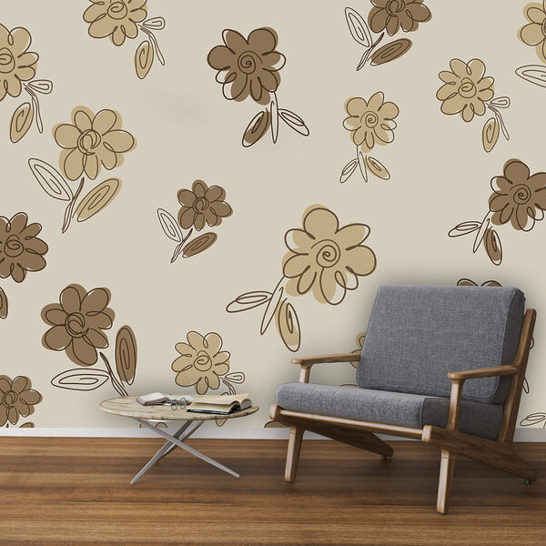 Pattern of flowers on a beige background
