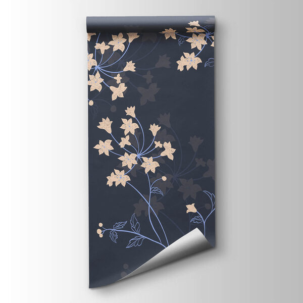 Pattern of flowers on a dark background