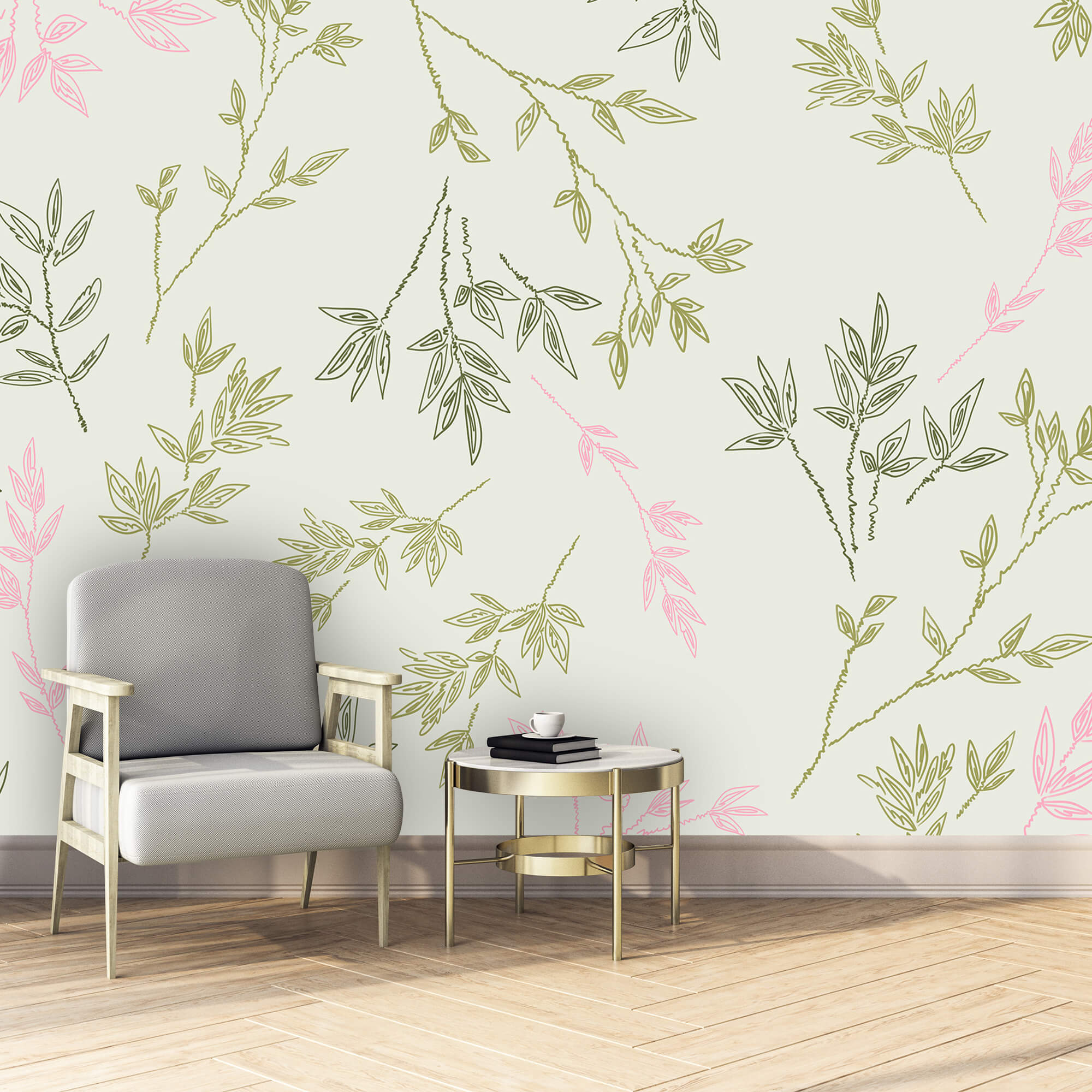 Pattern of leaves on a white background Pattern of leaves on a white background