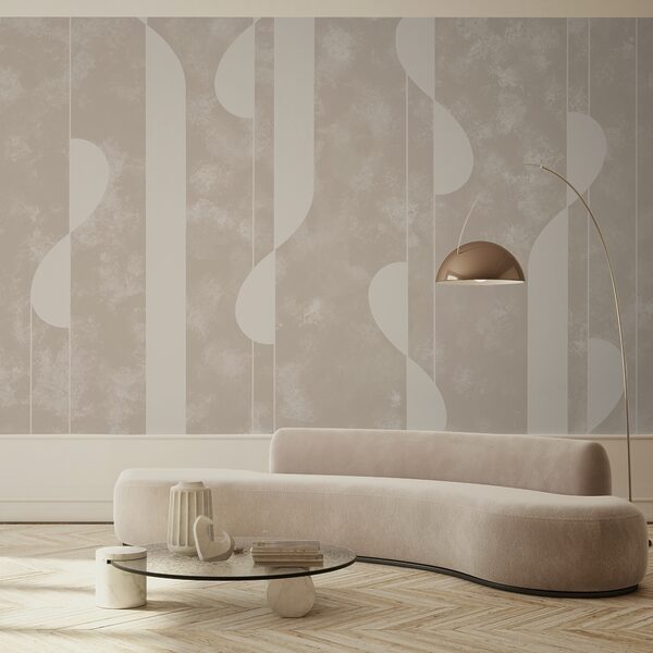 Wall mural Wall mural Abstract shapes in soft beige tones (SKU: t00553)