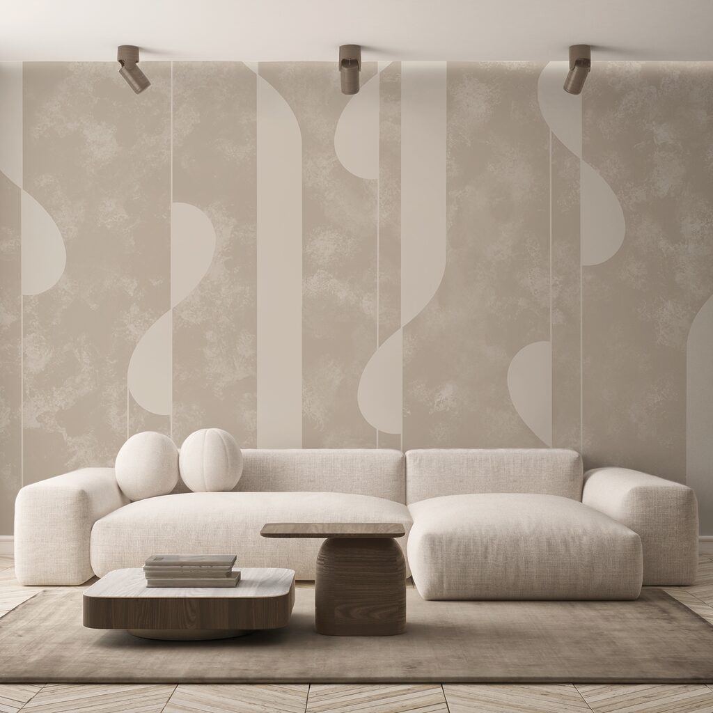 Abstract shapes in soft beige tones