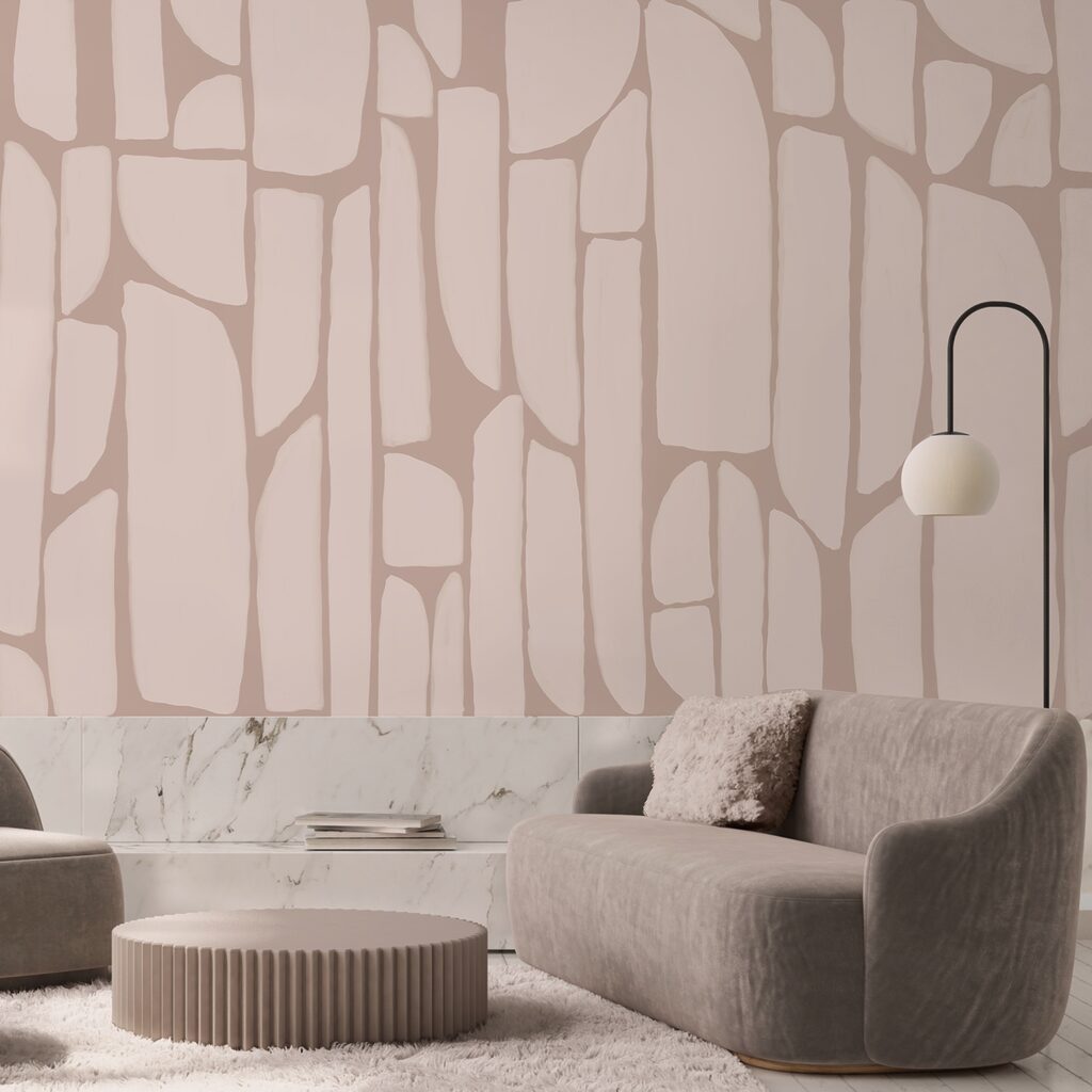 Pattern of white and pink shapes