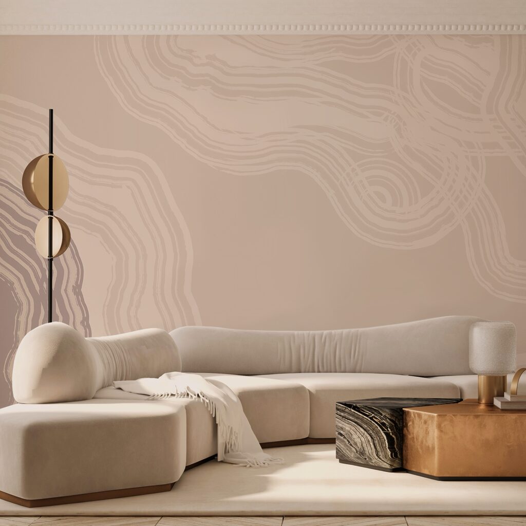 Fluid lines in soft earth tones