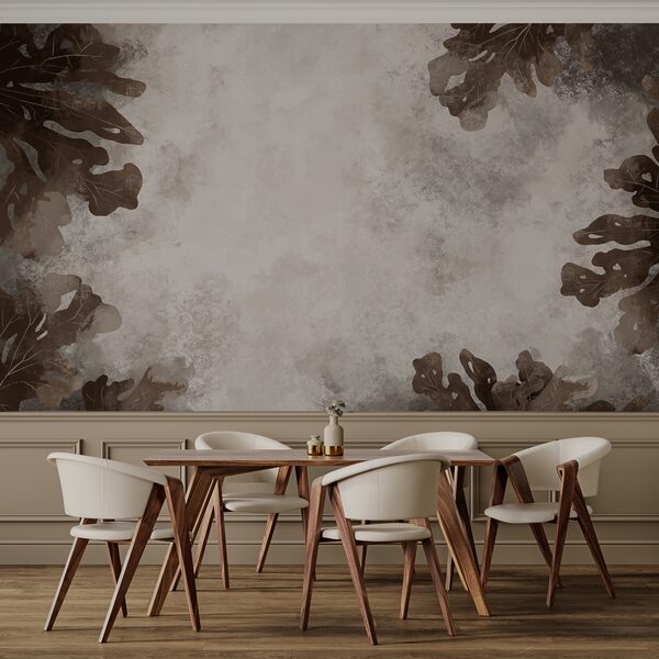 Wall mural Wall mural Brown leaves on a white surface (SKU: t00558)