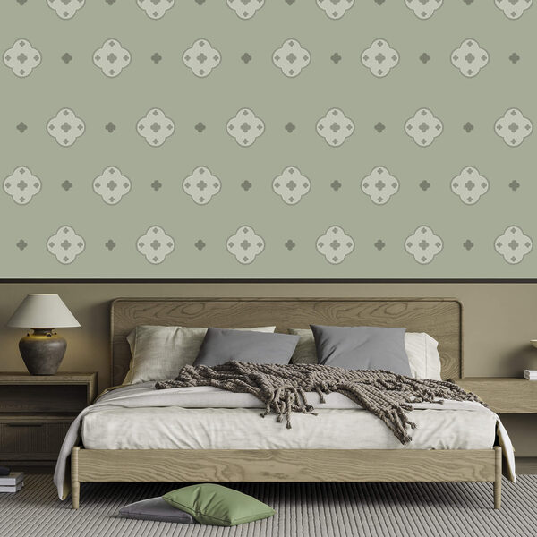 Wall mural Wall mural Pattern of crosses on a green background (SKU: t00655)