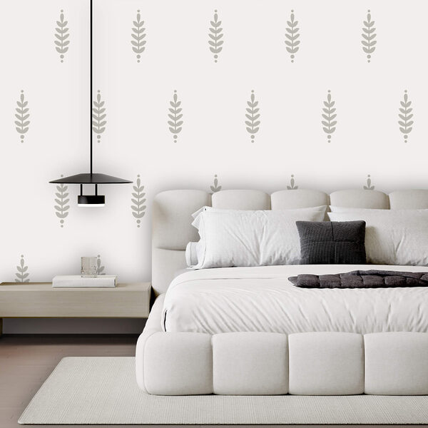 Wall mural Wall mural Pattern of leaves on a white background (SKU: t00657)