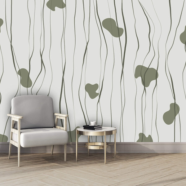 Wall mural Wall mural Pattern of green and grey lines (SKU: t00658)