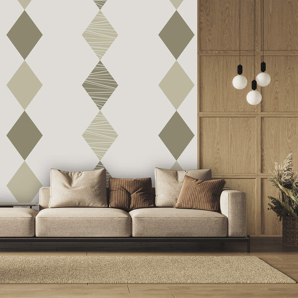 Wall mural Wall mural Pattern of rhombuses on a white background (SKU: t00659)