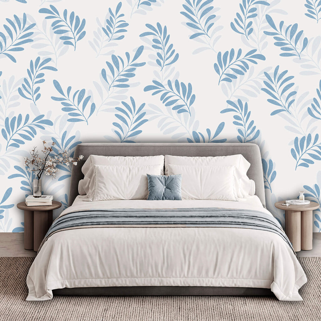 Pattern of blue leaves