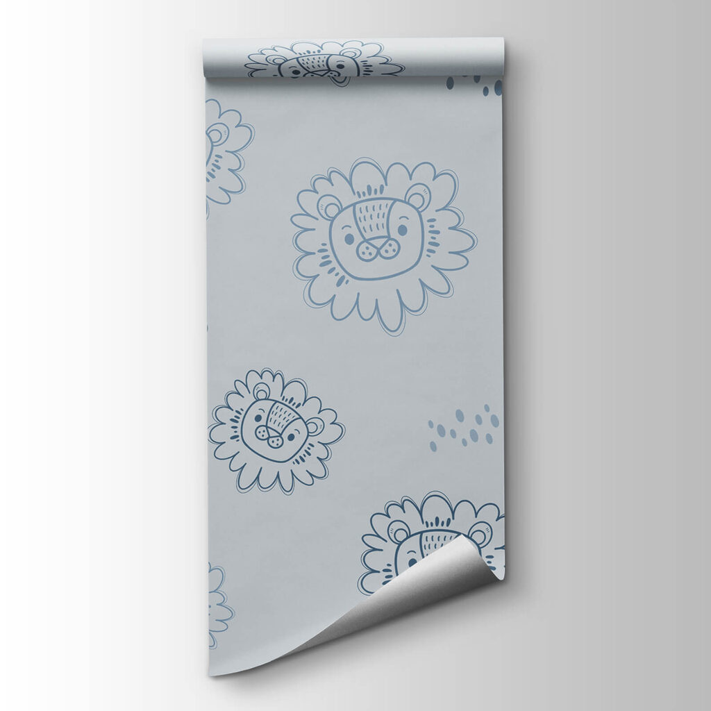 Pattern of blue lions