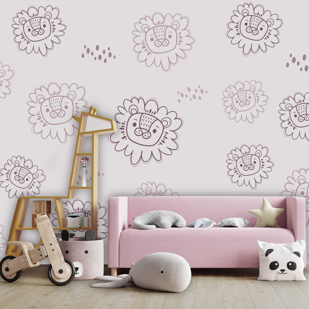 Pattern of lion heads