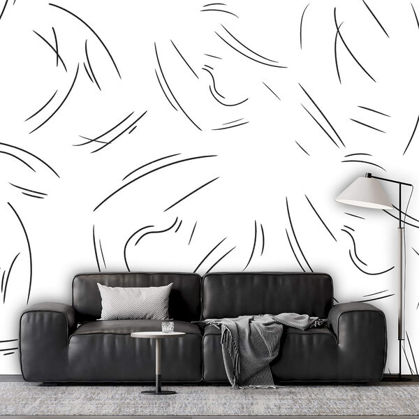 Wall mural Wall mural Black lines on a white background (SKU: t00665)