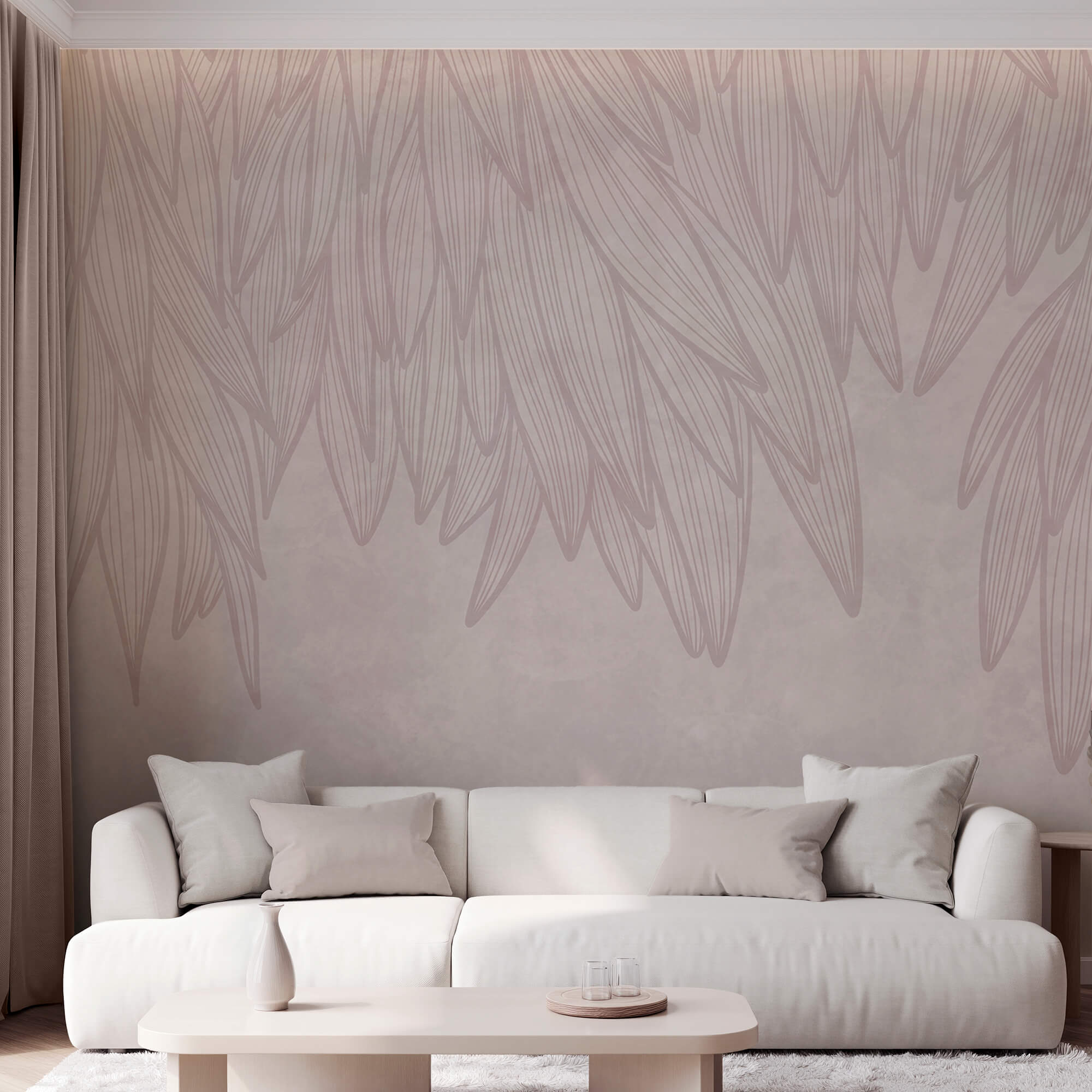 Soft, flowing lines in gentle hues