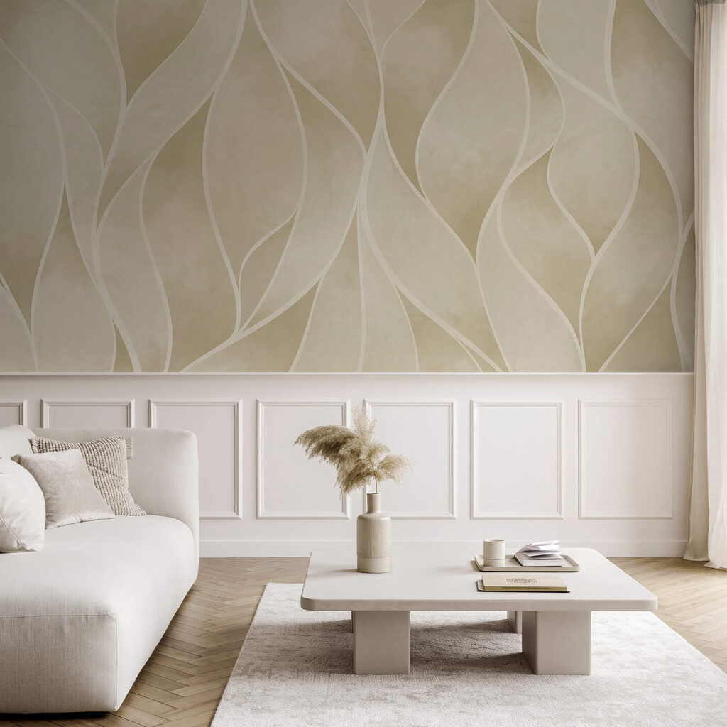 White and tan wavy pattern