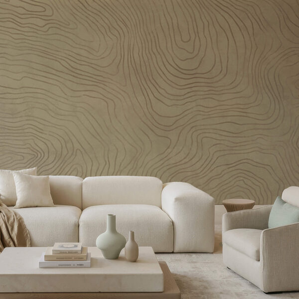 Wall mural Wall mural Tan and black pattern on a white surface (SKU: t00679v1)