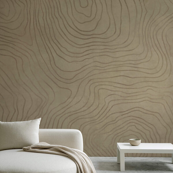 Tan and black pattern on a white surface
