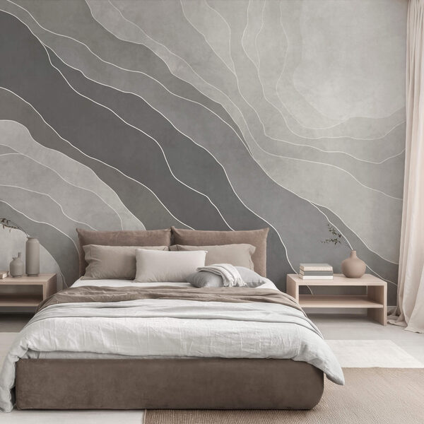 Wall mural Wall mural Grey and white background with lines (SKU: t00680)
