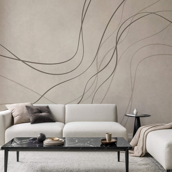 Wall mural Wall mural White surface with black lines (SKU: t00681)