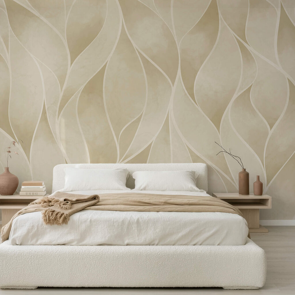 White and tan wavy pattern