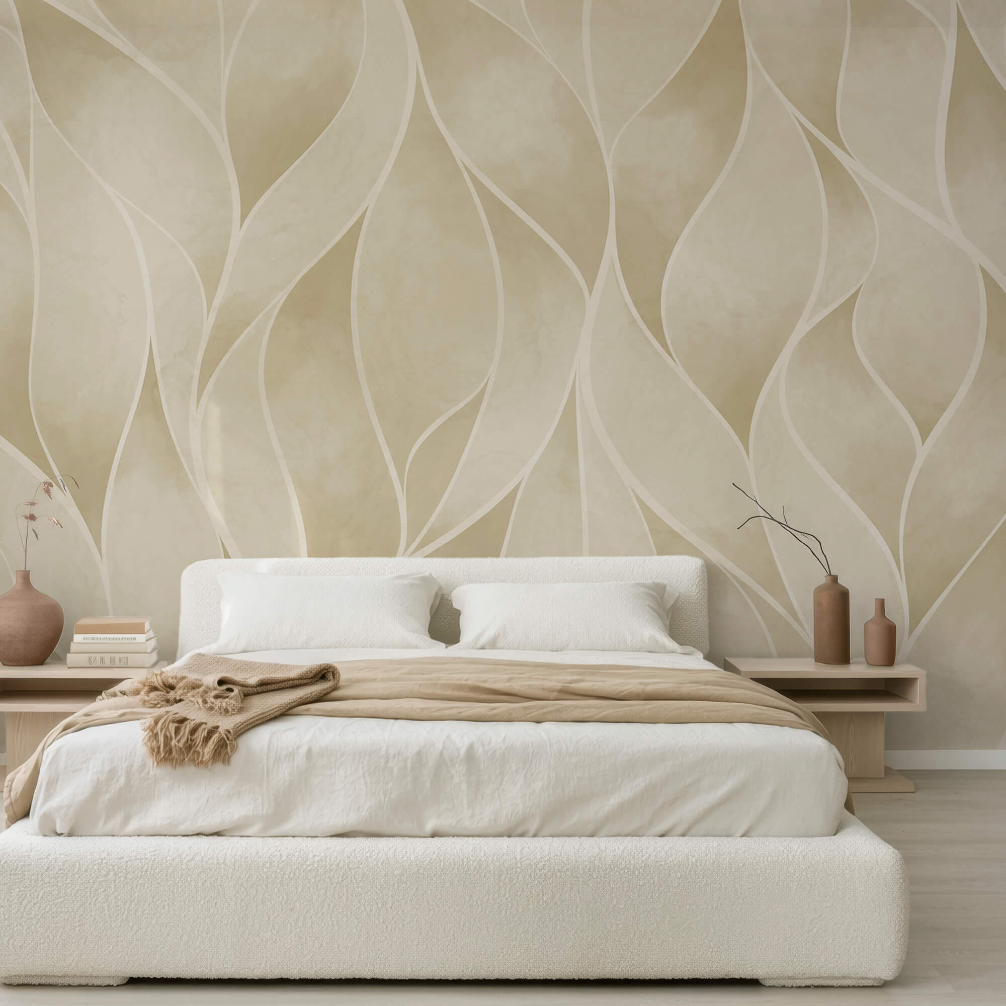 White and tan wavy pattern