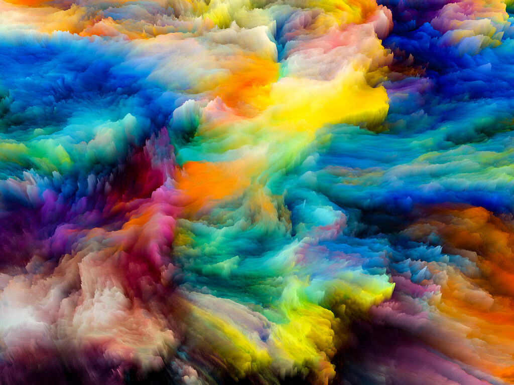 Colorful cloud of paint
