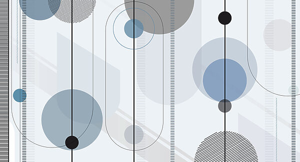 A grey and black circles and lines