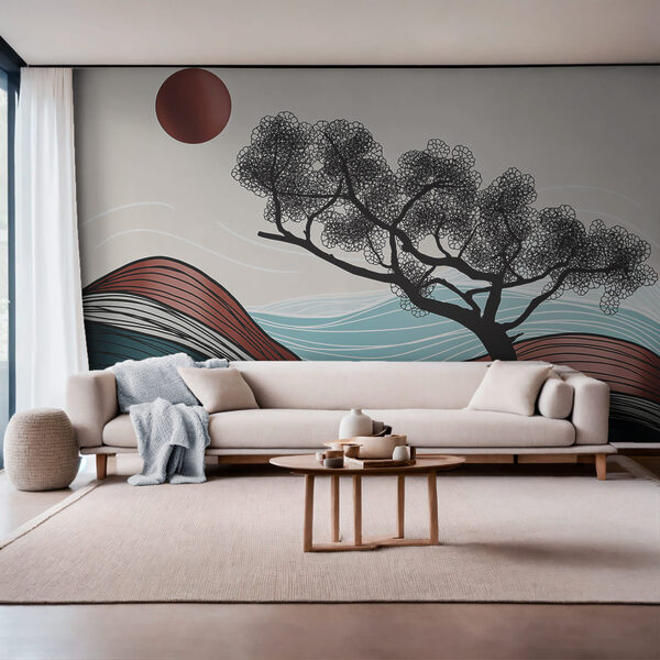 Tree on a hill Wall mural Tree on a hill