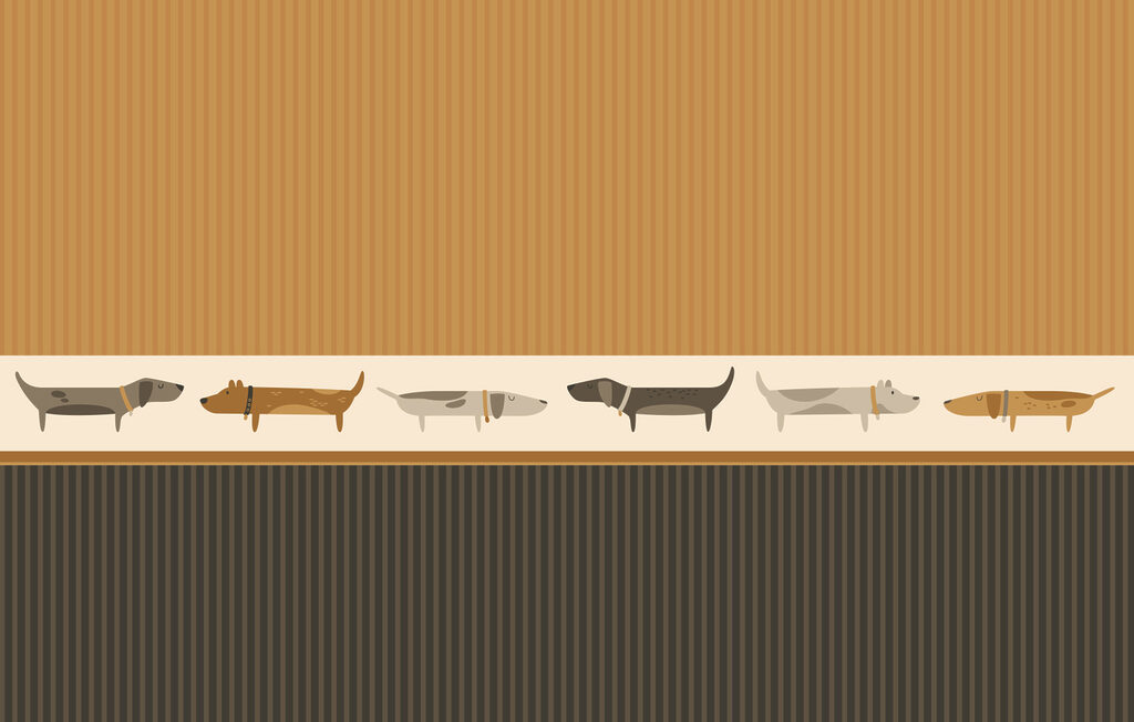 Row of dogs on a wall Row of dogs on a wall