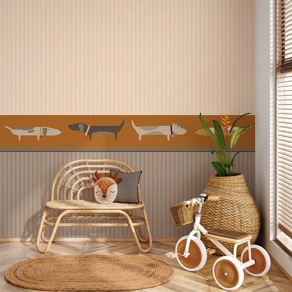 Row of dogs on a wall