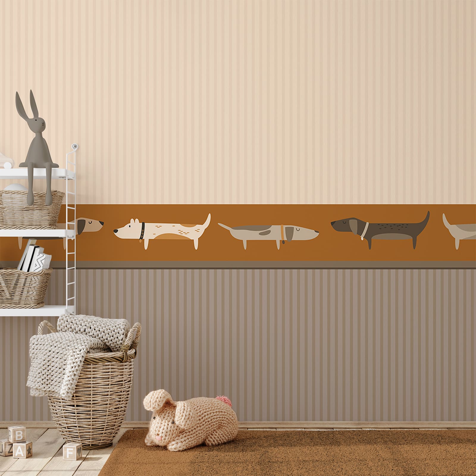 Row of dogs on a wall