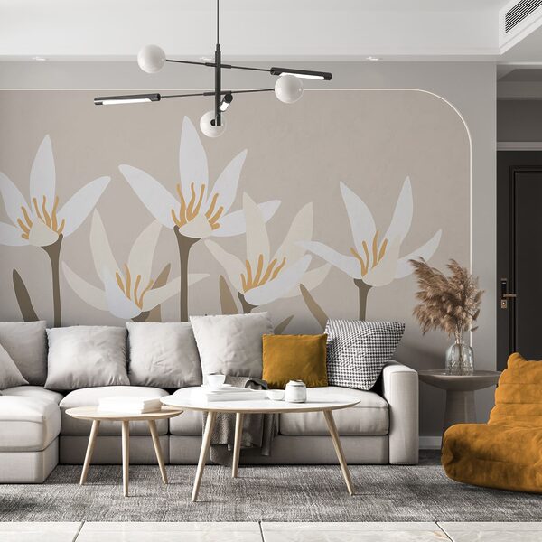 Group of white flowers Wall mural Group of white flowers