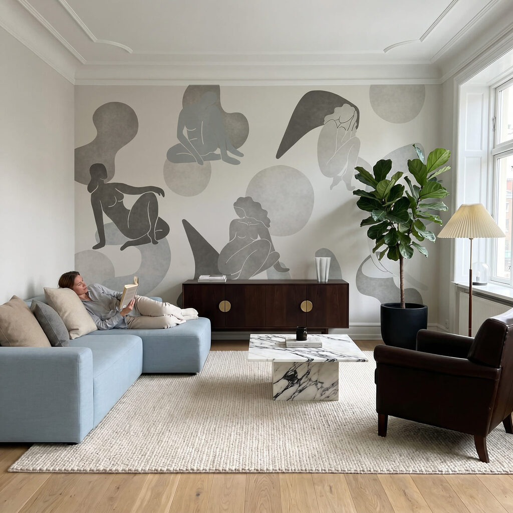 Group of women sitting on a white background