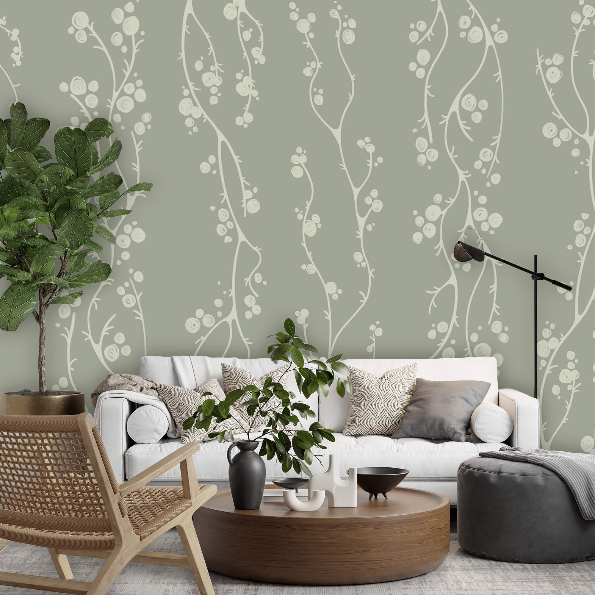Group of vines with dots