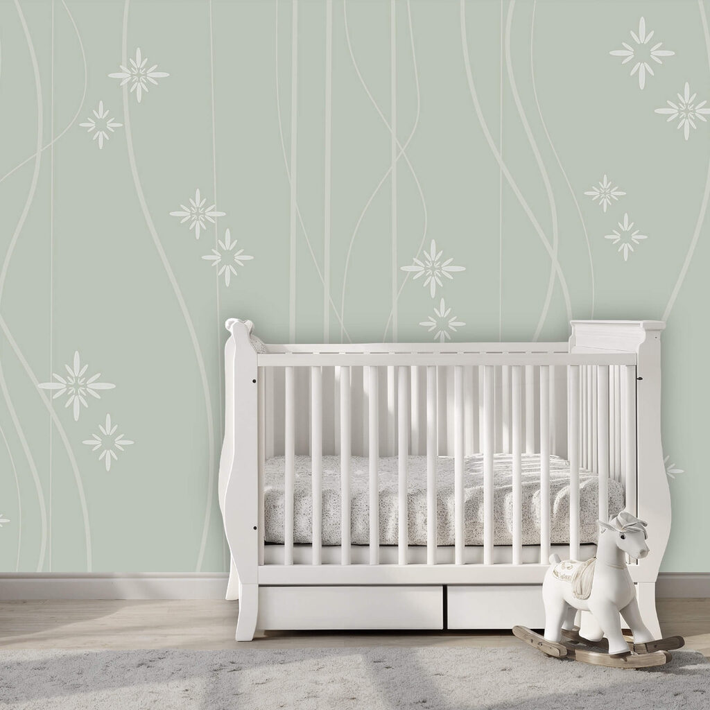Wallpaper with white flowers and lines Wallpaper with white flowers and lines