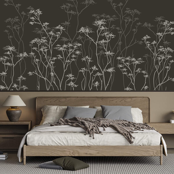 Wall mural Group of trees with branches on them