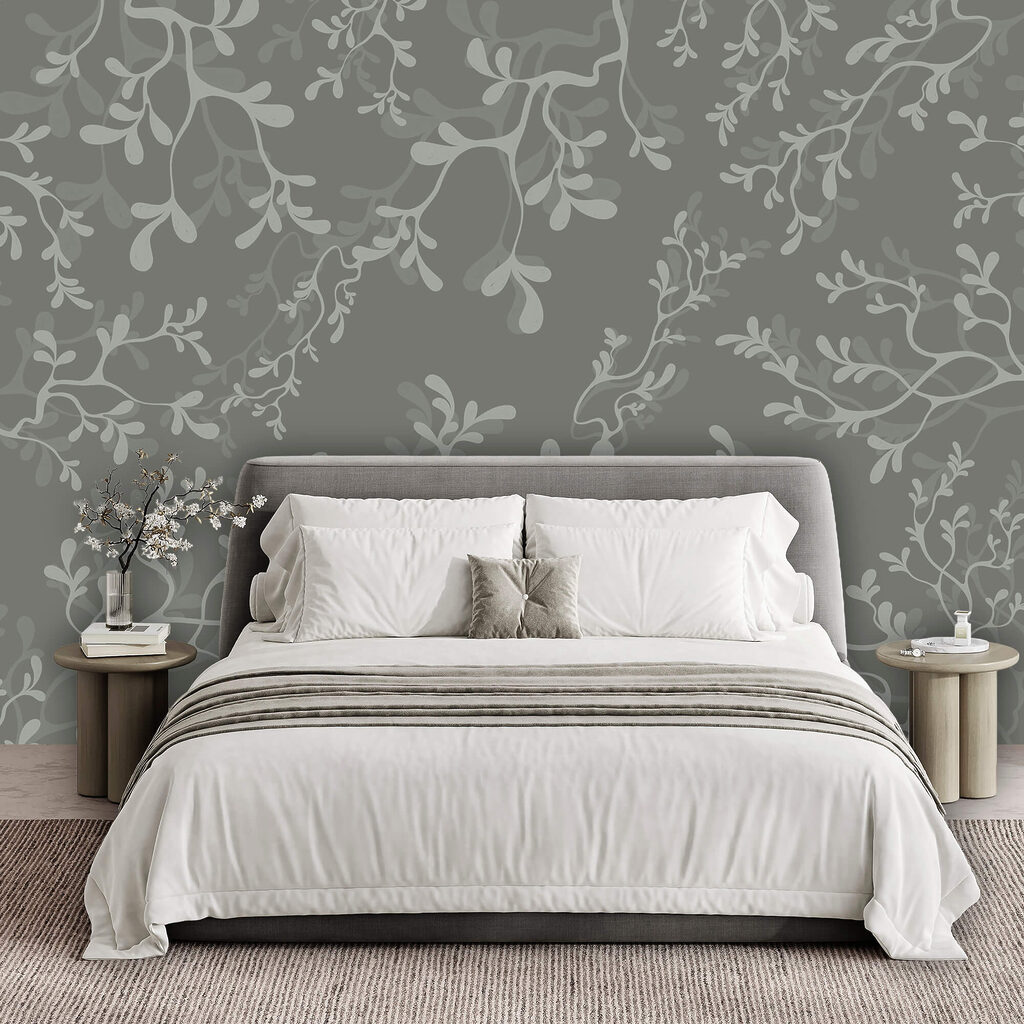 Grey background with branches