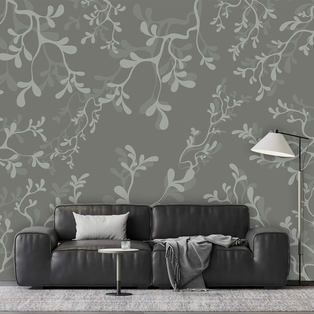 Grey background with branches