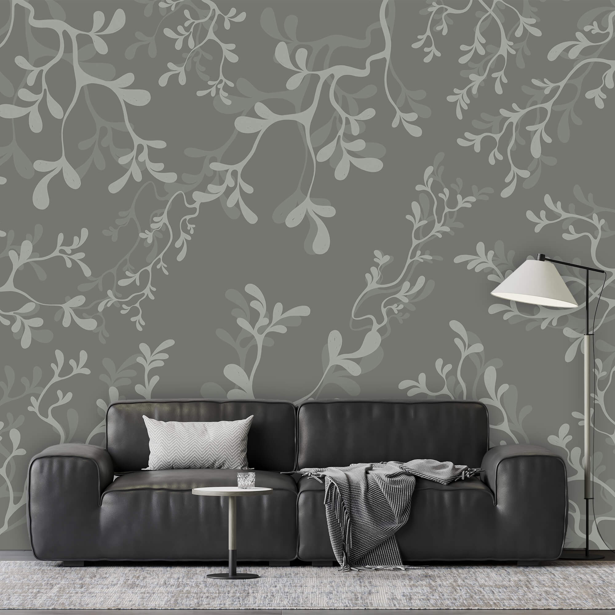 Grey background with branches