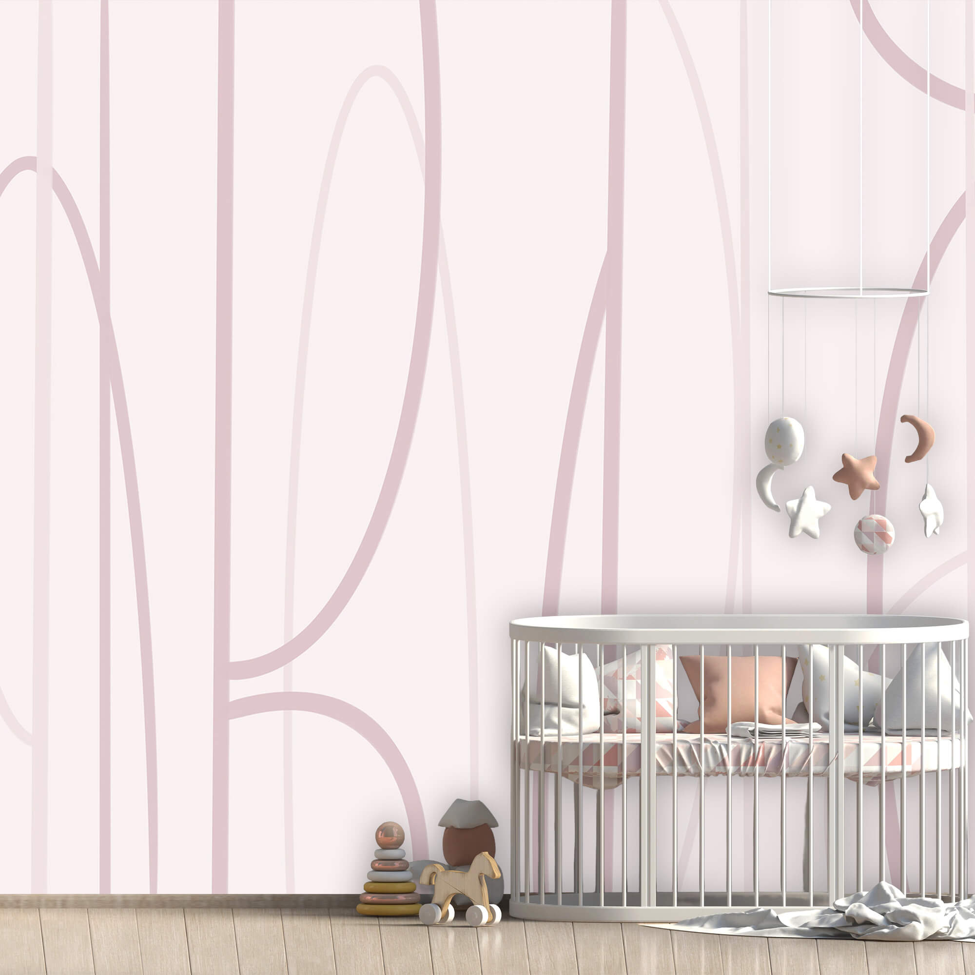 Pink and white background with lines