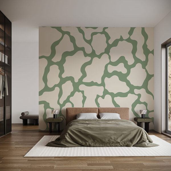 White and green cow pattern
