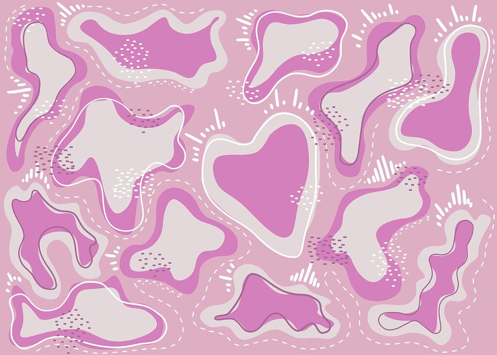 Pink and white shapes