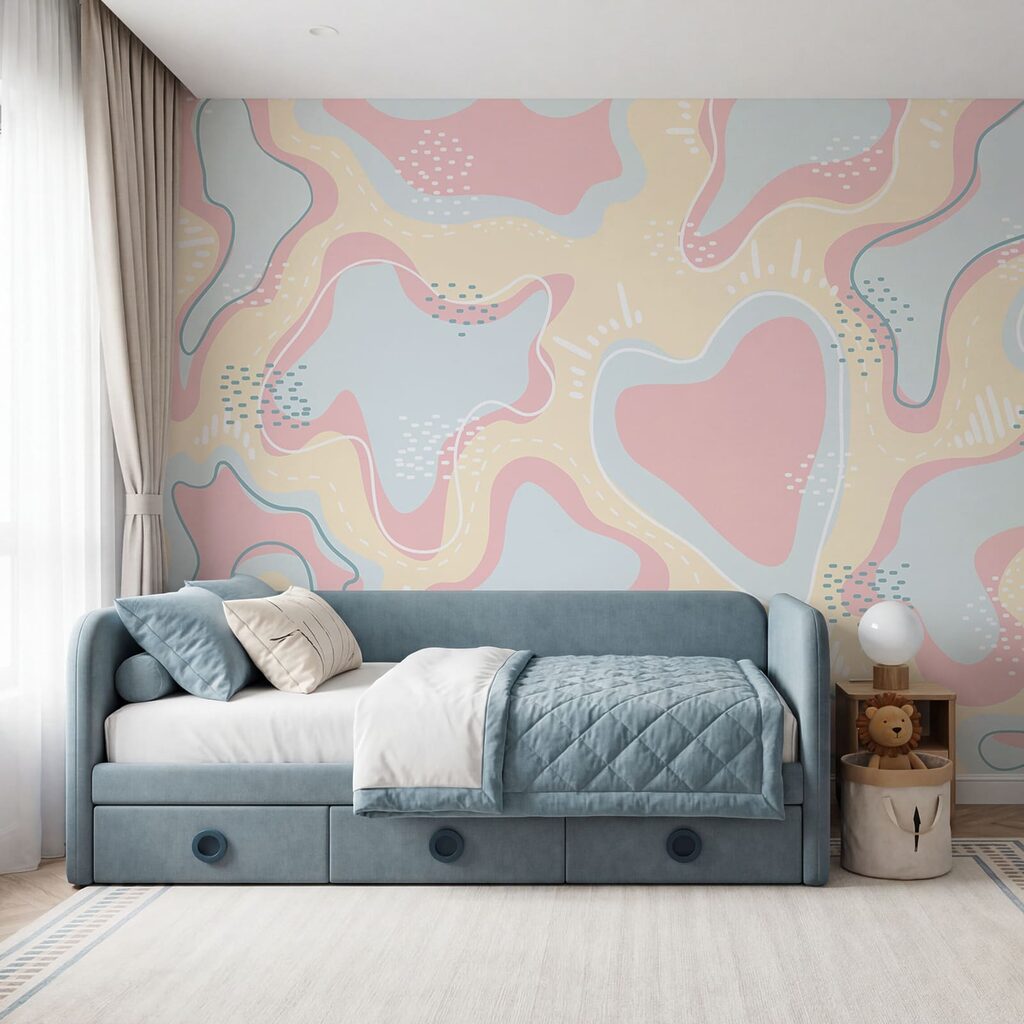 Pink and blue shapes