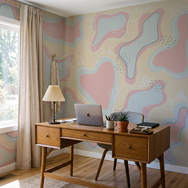 Pink and blue shapes
