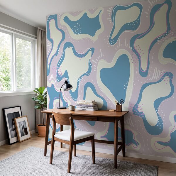 Blue and white shapes