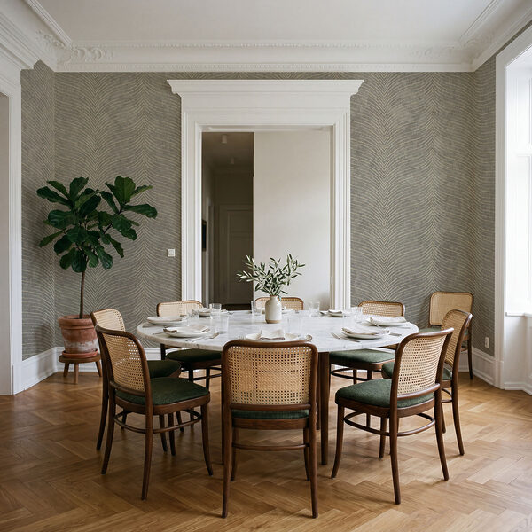 Grey fabric with white lines