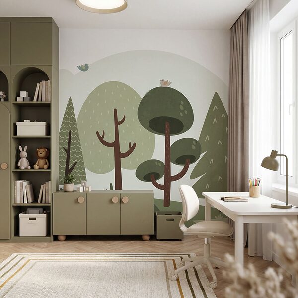 Cartoon of trees and grass Cartoon of trees and grass