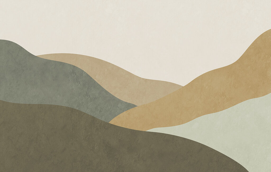 Landscape with hills and a white background