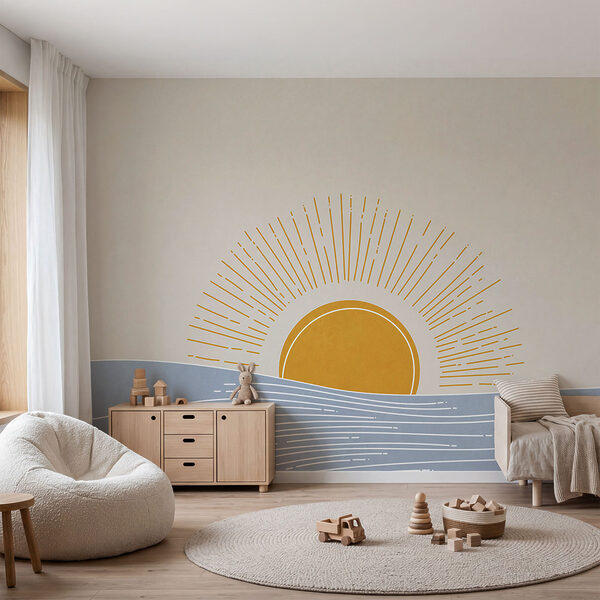 Wall mural Sun rising over water (SKU: t00720) Wall mural Wall mural Sun rising over water (SKU: t00720)